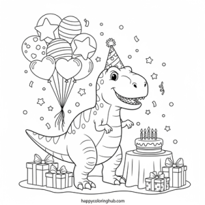 T-rex coloring page for kids
