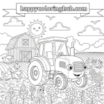 Tractor coloring page
