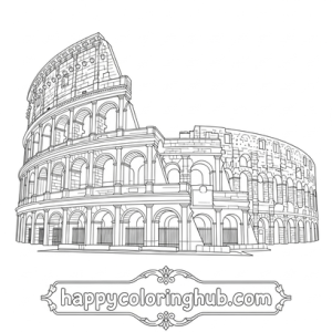 Travel rome coloring page