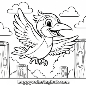Woodpecker coloring page