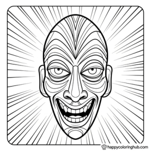 African mask coloring page
