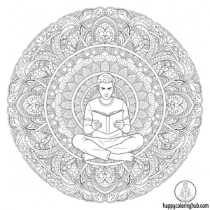 Bags reading coloring page for men