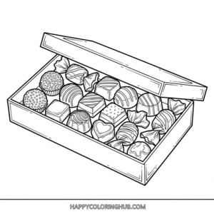 Bold and easy chocolate coloring page