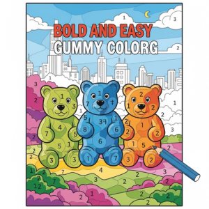 Bold and easy gummy bears coloring page