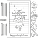 Bonsai working out coloring page for kids