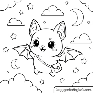 Chibi bats coloring pages