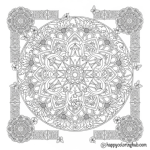 Circus gardening coloring page for adults