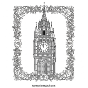 Dark academia mystery coloring page