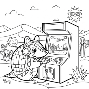 Deserts gaming coloring page for stress relief