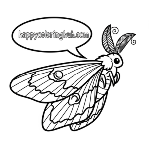 Doodle moths coloring page for stress relief