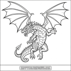 Dragons celebration coloring page for relaxation