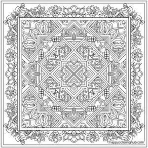 Geometric pagestores coloring page