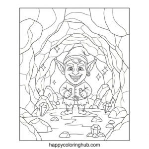 Goblin cave coloring page