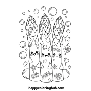 Graffiti vegetables coloring page for relaxation