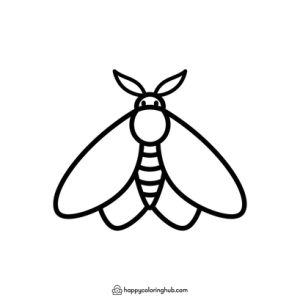 Line art moths coloring page for anxiety relief
