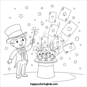 Magicians coloring page