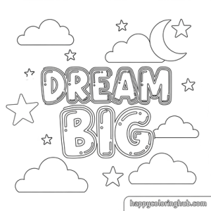 Motivational quotes coloring page