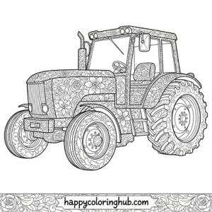 Pop art construction vehicles coloring page for men