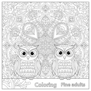 Pop art owls coloring page