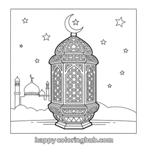 Ramadan lanterns coloring page