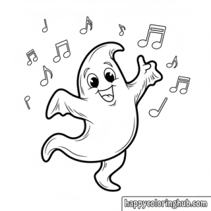 Relaxing pop art ghosts coloring page