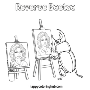 Reverse beetles coloring page