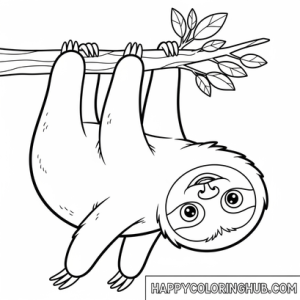 Reverse sloths coloring pages