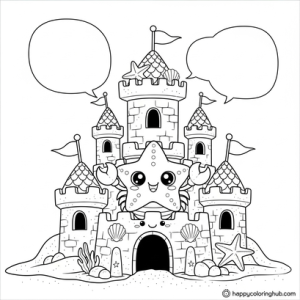 Sandcastle coloring page