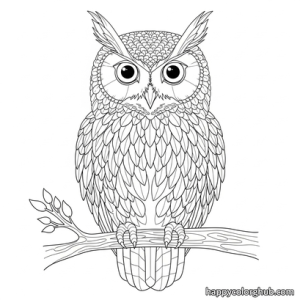 Sassy mosaic owls coloring page