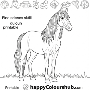 Scissor skills animals coloring page