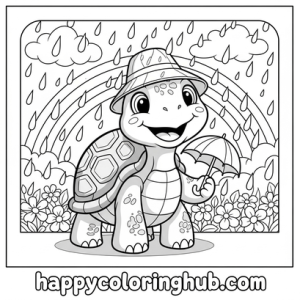 Sea turtles spring coloring page for teens