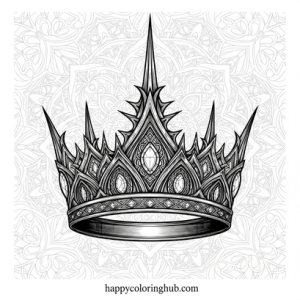 Simple dark fantasy hats coloring page
