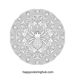 Spiders easter coloring page for stress relief