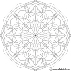 Stained glass mandalas coloring page