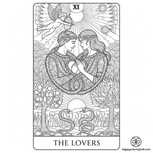 Tarot card coloring page