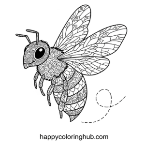 Vintage bees coloring page for relaxation