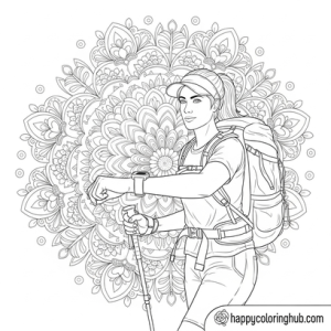 Watches hiking coloring page for women