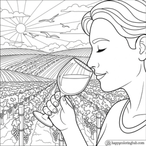 Wine lover coloring page