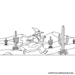Wizards running coloring page for teens