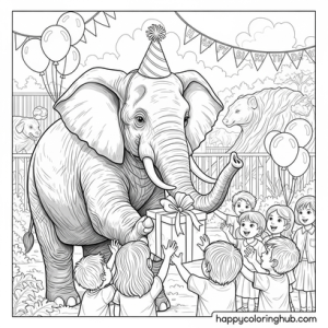 Zoos birthday coloring page for women