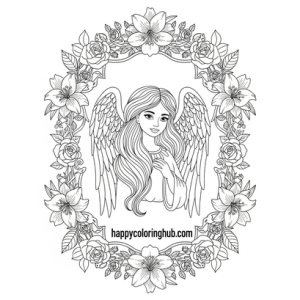 Angels coloring page
