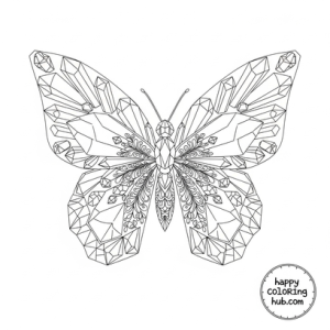 Beautiful sketchy crystals coloring page