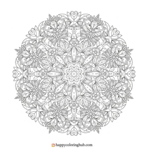 Color by number mandalas coloring page