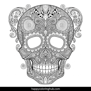 Detailed trippy candy coloring page