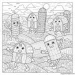 Farms dancing coloring page