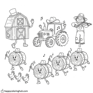 Farms dancing coloring page for men