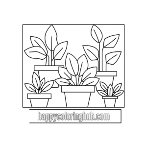 Graffiti houseplants coloring pages
