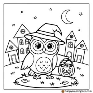 Owls halloween coloring page for women