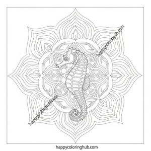 Relaxing renaissance coral reefs coloring page