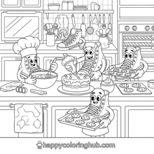 Sneakers baking coloring pages
